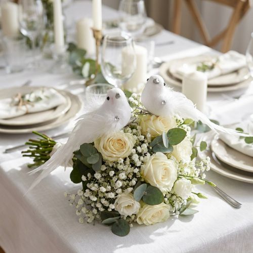 Product Dove on clip white 14cm 2pcs