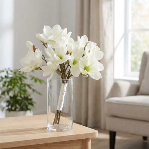Magnolia Bunch White 40cm 5 pcs | Floristik24.ie