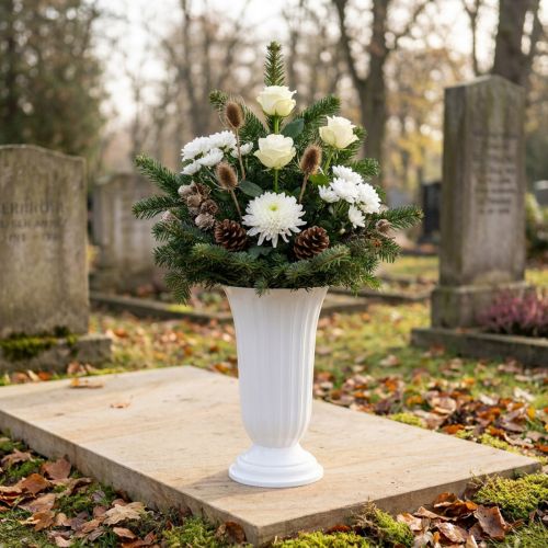 Vase Lilia white Ø23cm 1 pc | Floristik24.ie