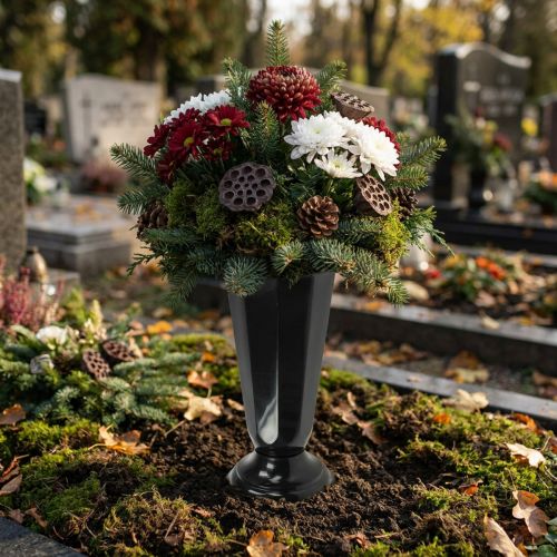Setting vase Szwed black Ø23cm 1 pc | Floristik24.ie