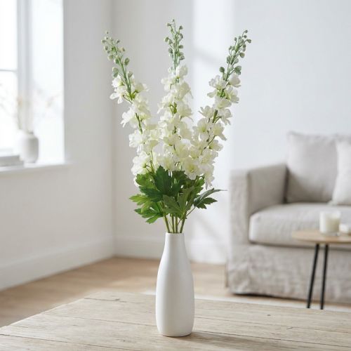 Delphinium White Artificial Delphinium Silk Flowers Artificial Flowers 3pcs | Floristik24.ie