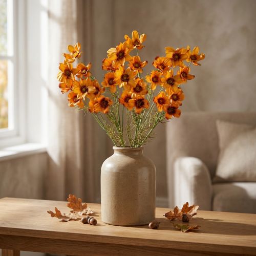Artificial Flowers Cosmea Orange Jewelry Basket H51cm 3 Pcs | Floristik24.ie