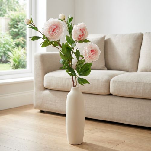 Silk flower peony artificial light pink, white 135cm | Floristik24.ie