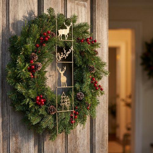 Hanging decoration Christmas deer decoration gold vintage 42.5×7×4cm | Floristik24.ie