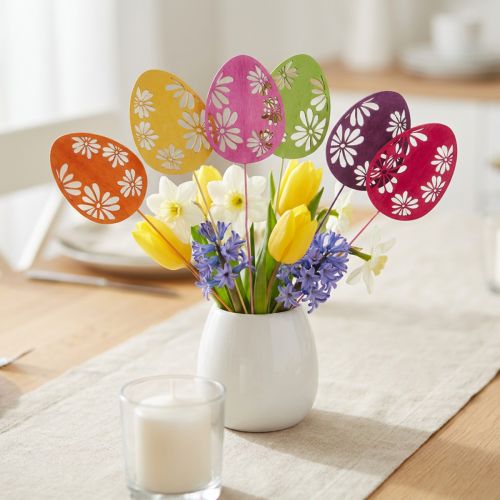 Product Easter eggs decoration flower plugs Easter wood 30,5cm 18 pcs