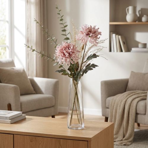 Artificial Chrysanthemums Pink Mauve Ø13cm L72cm 2pcs | Floristik24.ie
