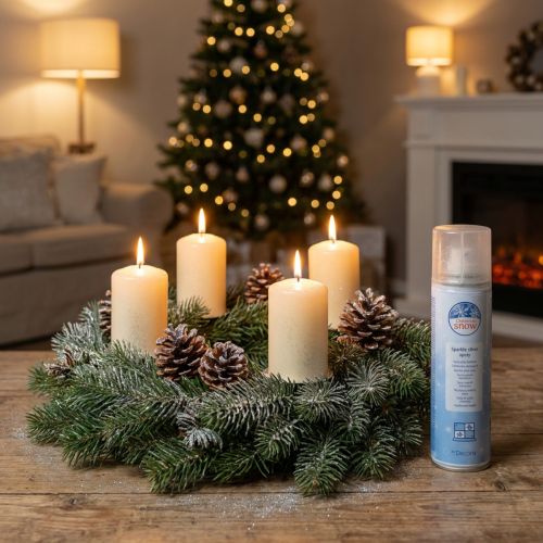 Silver spray snow spray glitter for windows and winter decoration 150ml | Floristik24.ie