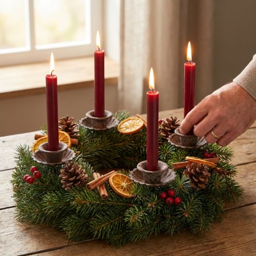 Vintage tapered candle holder for sticking Ø8.5cm H11.5cm 4pcs | Floristik24.ie