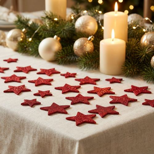 Scatter decoration stars red, mica 4-5cm 40 pcs | Floristik24.ie