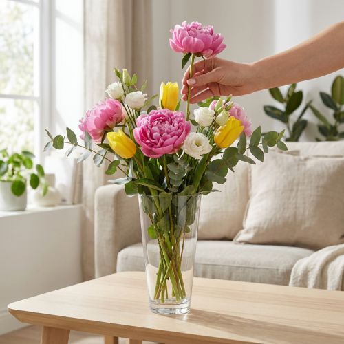 Glass vase conical flower vase transparent Ø10cm H20cm | Floristik24.ie