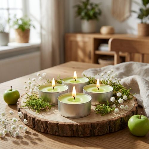 Scented candles apple, tea lights scent, room scent candle Ø3.5cm H1.5cm 18 pieces | Floristik24.ie