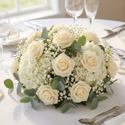 Foam Rose Ø3.5cm Cream 48 pcs | Floristik24.ie