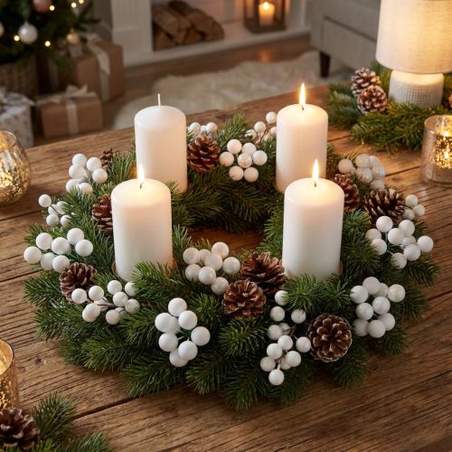 Mirror berries Ø2cm white matt, glossy 140 pcs | Floristik24.ie