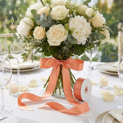 Gift and decoration ribbon 40mm x 50m Apricot | Floristik24.ie