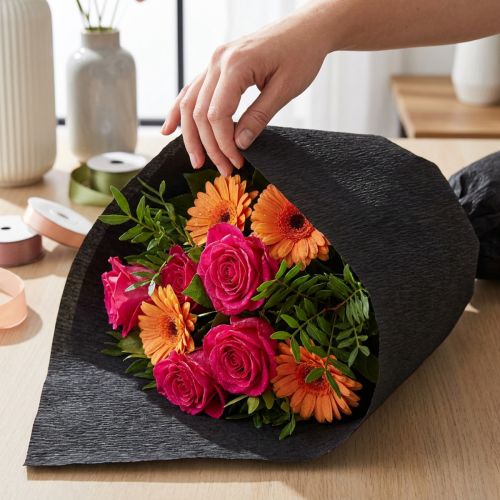 Florist crepe paper black