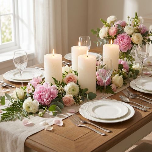 Solid colored candles white 60x100mm 4pcs | Floristik24.ie