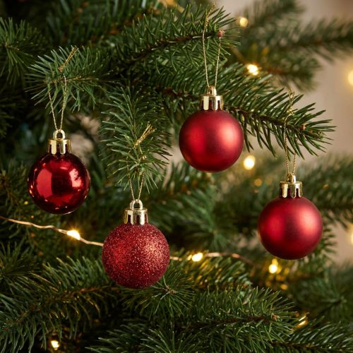 Christmas tree decorations Christmas ball red 3 cm 14 pieces | Floristik24.ie