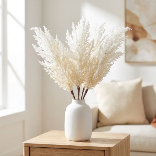 White Pampas Grass Artificial Dried Grasses Artificial Plants | Floristik24.ie