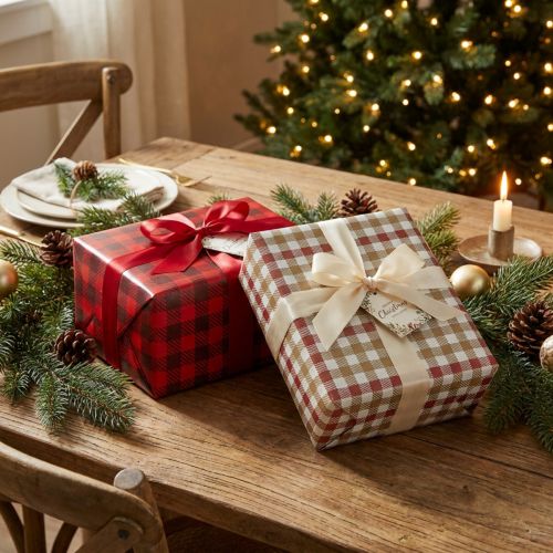 Wrapping paper with silk ribbon and tags 4 sheets in a set 50 × 70cm | Floristik24.ie
