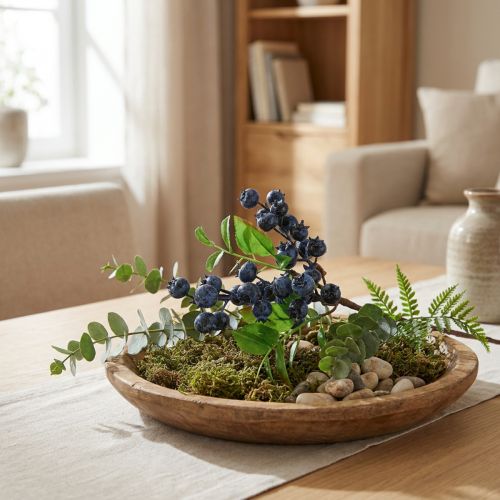 Decorative branch blueberry artificial berry branch decoration 32cm | Floristik24.ie