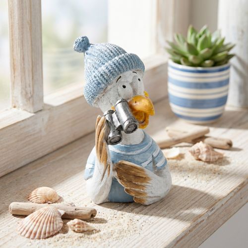 Nautical decoration seagull table decoration blue white silver H11cm | Floristik24.ie