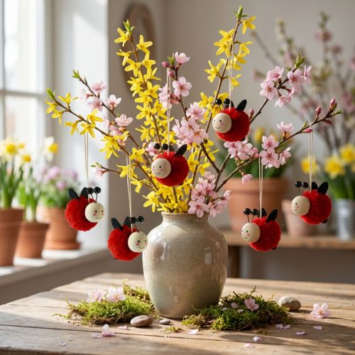 Ladybug Decoration Ladybug Pendant 5.5cm 9 pcs | Floristik24.ie