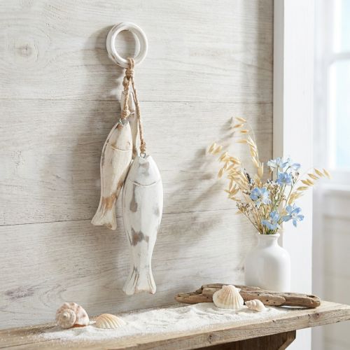 Fish made of mango wood for hanging Shabby Chic 19.5/15.5/10cm | Floristik24.ie