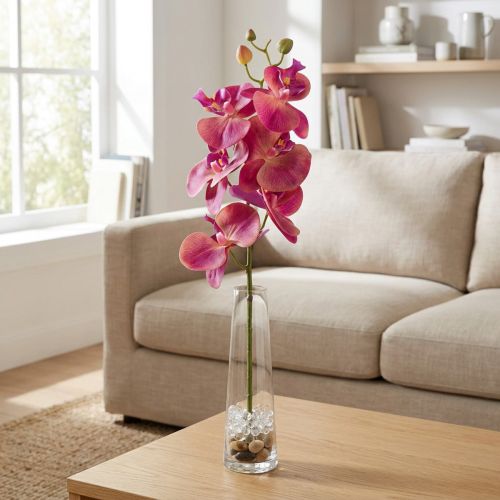 Product Artificial Orchid Phalaenopsis Orchid Fuchsia 78cm