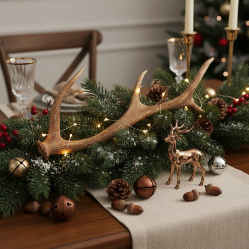 Decorative artificial antlers, rustic cabin decoration, 50cm | Floristik24.ie