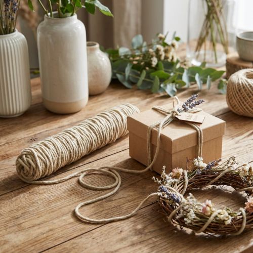 Wick thread wool cord felt cord beige L55cm | Floristik24.ie