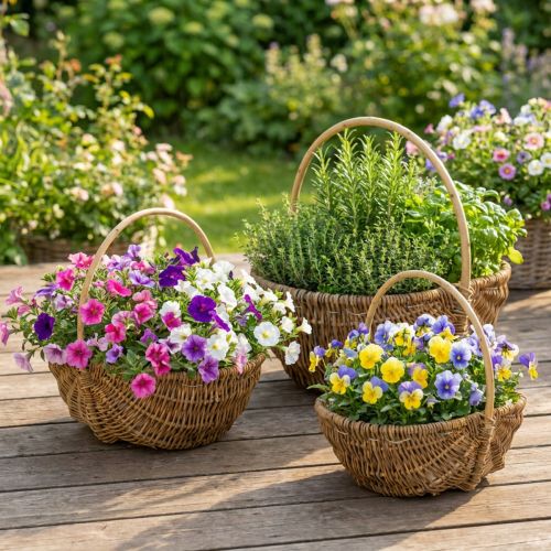 Potato basket 43/33/23cm with foil, natural, set of 3. | Floristik24.ie