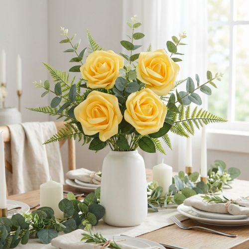 Product Foam Rose Yellow Ø15cm 4 pcs