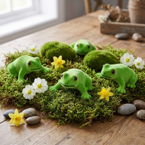 Frog decoration figure green table decoration decoration shop window 7.5cm 9pcs | Floristik24.ie