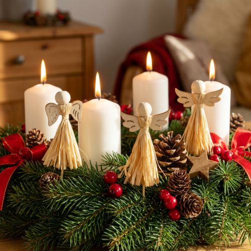 Advent decoration angel decoration flower plug 5×11cm 12 pcs | Floristik24.ie