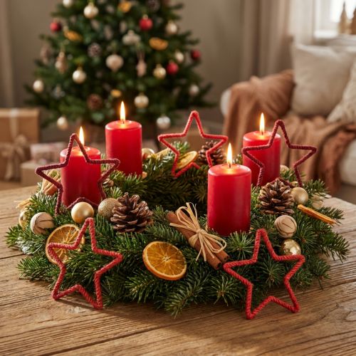 Stars for Advent wreath Christmas decoration jute red 15cm 8 pcs | Floristik24.ie