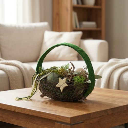 Decorative ring jute decoration loop green dark green 4cm Ø30cm 2pcs | Floristik24.ie
