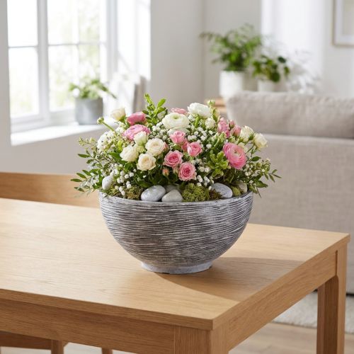 Decorative bowl round plant