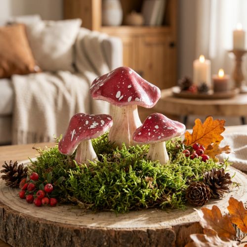 Product Decorative Mushrooms Red Artificial Toadstools on Wire 5.5/8cm 12 pcs