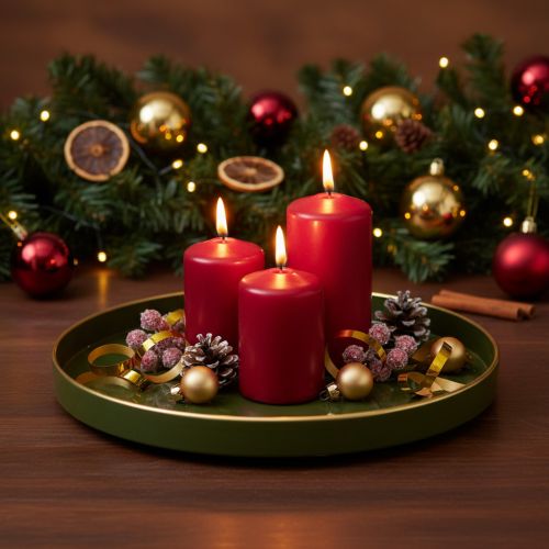 Decorative tray in green with gold edge, modern, 30cm | Floristik24.ie