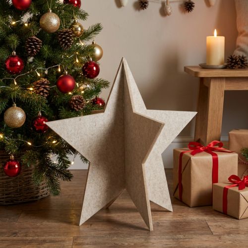 Felt decoration star to stand Christmas decoration felt beige H62cm | Floristik24.ie