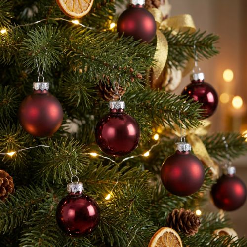 Glass balls Christmas in Bordeaux Mix Ø3cm 22 pcs | Floristik24.ie