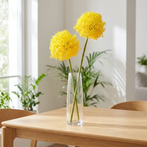 Allium Yellow Flower Ornamental Onion Artificial 80cm Ø14.5cm 2pcs | Floristik24.ie