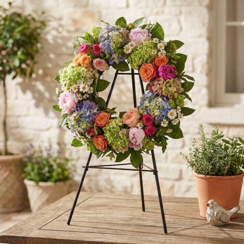 Product Metal wreath holder for decoration, such as easel