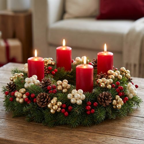 Mini Christmas balls on wire gold, cream Ø1.5cm 140 pcs | Floristik24.ie