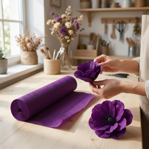 Florist crepe paper dark purple 50x250cm | Floristik24.ie