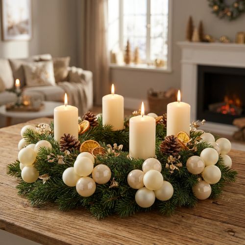 Mini Christmas Balls Cream Mix Matt/Glossy Ø40mm 32 pcs | Floristik24.ie