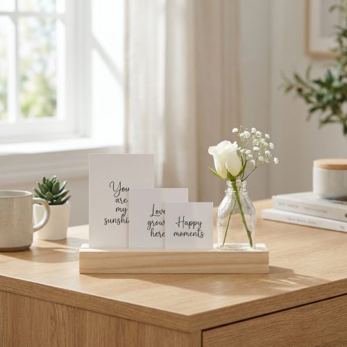 Card holder wood Photo holder wood mini vase 25×7.5×12cm | Floristik24.ie
