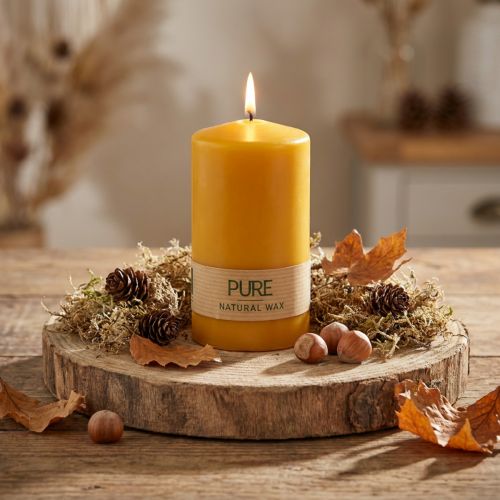 Sustainable pillar candle made from natural wax for eco-friendly decoration | Floristik24.ie