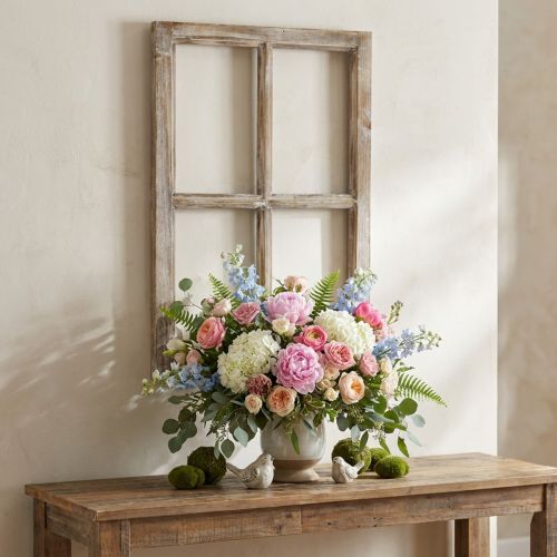Decorative window frame wooden decoration rustic brown 40×60cm | Floristik24.ie