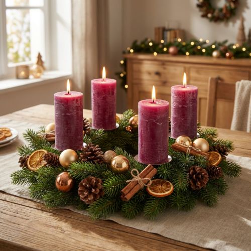Pillar candles dyed Berry